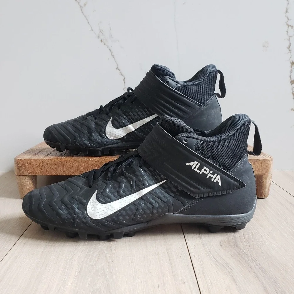 Nike Football Cleats‎ Mens 10.5 Black Alpha Menace Varsity 2 Shoes AQ8154 001